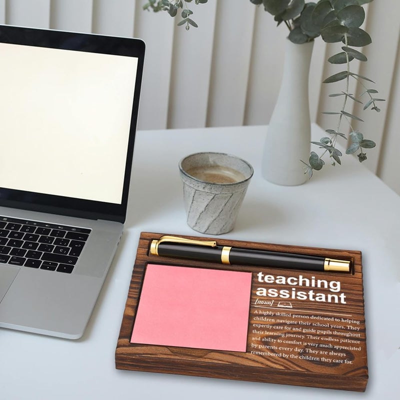 CWGOTC Teaching Assistant Gifts, Wooden Self-Stick Note Pad Holder, Thank You Gift for Teaching Assistant, Appreciation Gift for Classroom Aides, Graduation, Birthday, Christmas, End-of-Year YCB93 - Image 3